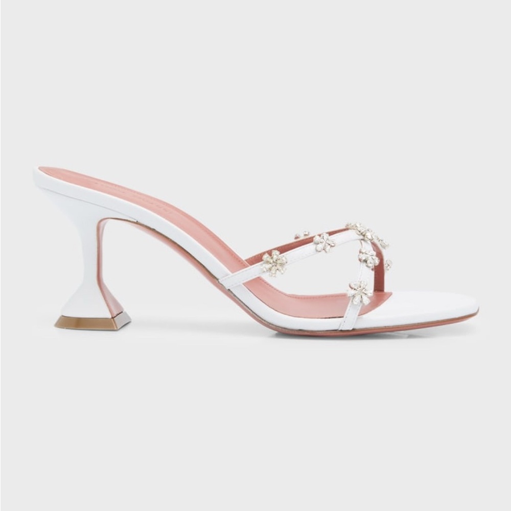 AMINA MUADDI Lily crystal flower leather slide sandals - Picture 2 of 8